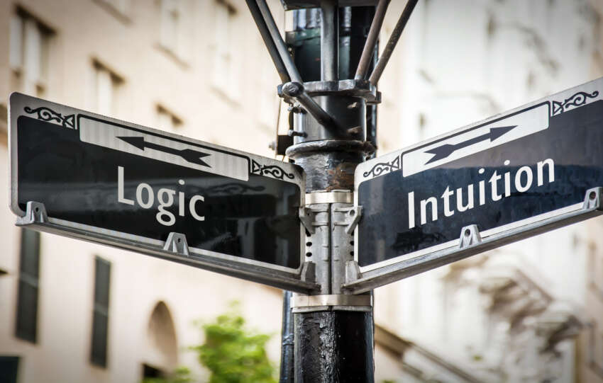 a picture of a street sign on logic and intuition