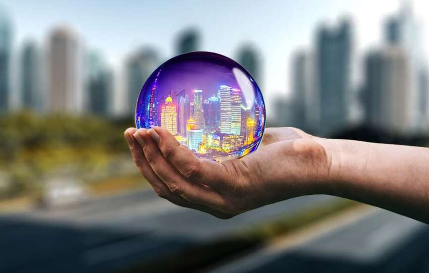 Crystal ball symbolizing the ability to predicting the future - providing future literacy