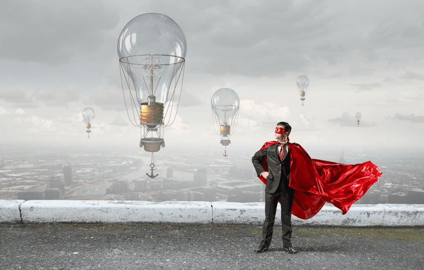 Image of superman representing innovation hero worship