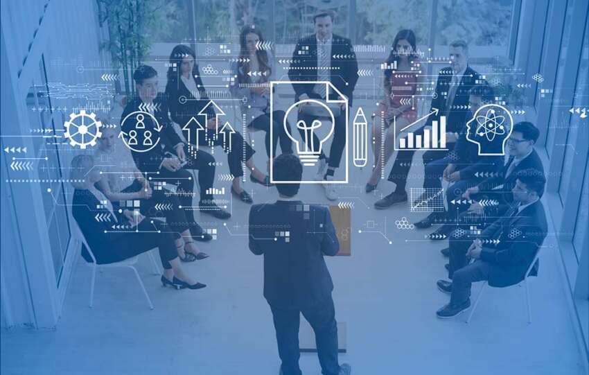 Picture of a team discussing ideas