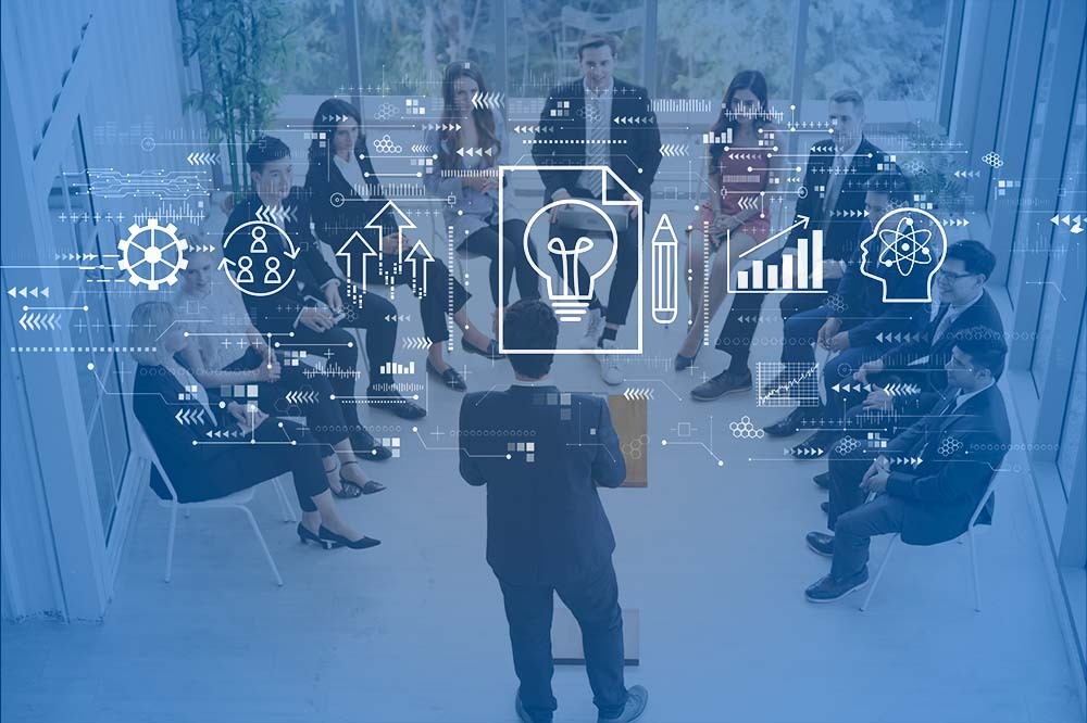 Picture of a team discussing ideas