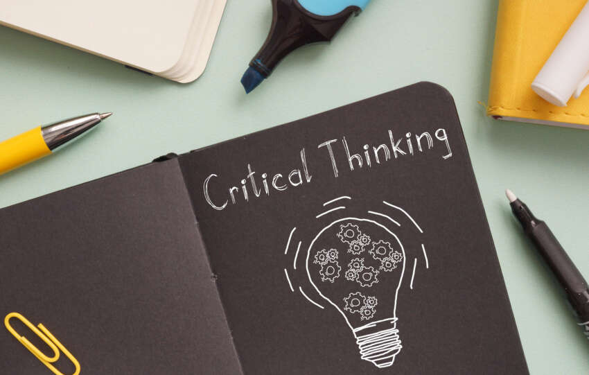 Image of a critical thinking notebook