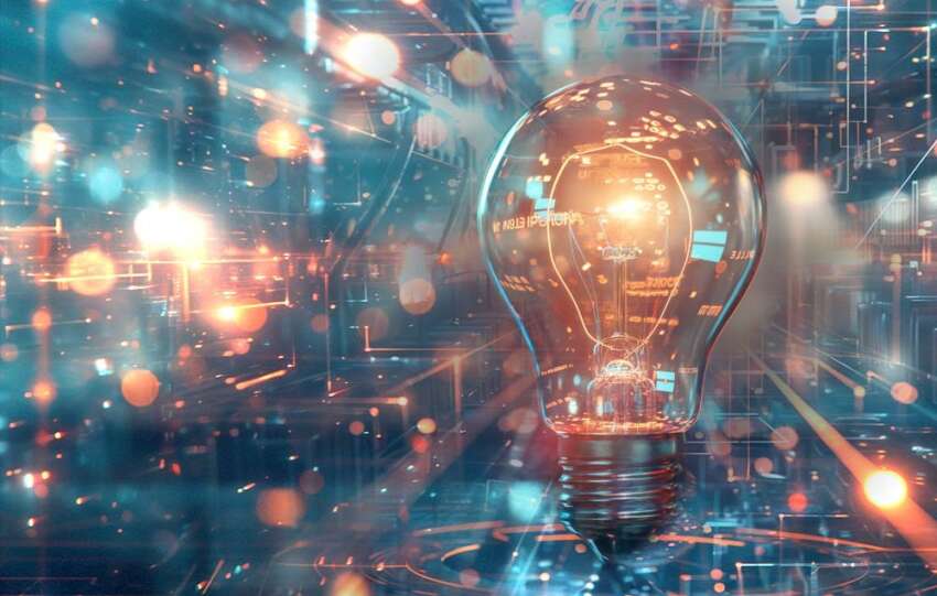 Image of lightbulb emitting light