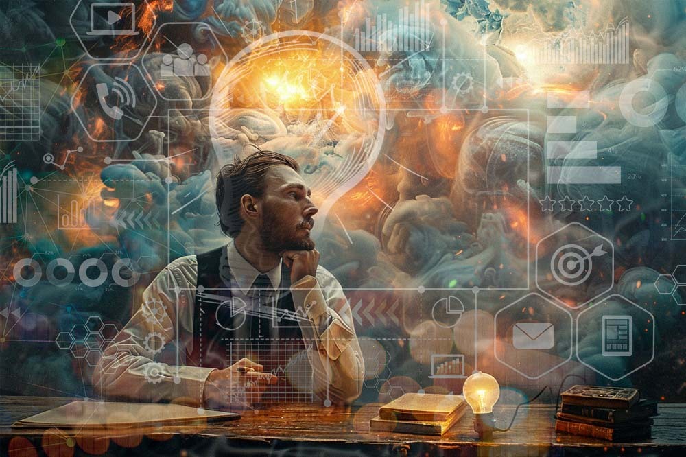 image of someone thinking creativly