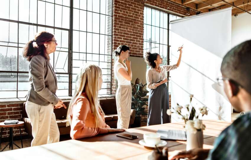 A picture of team collaborating